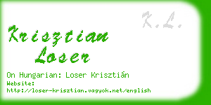 krisztian loser business card